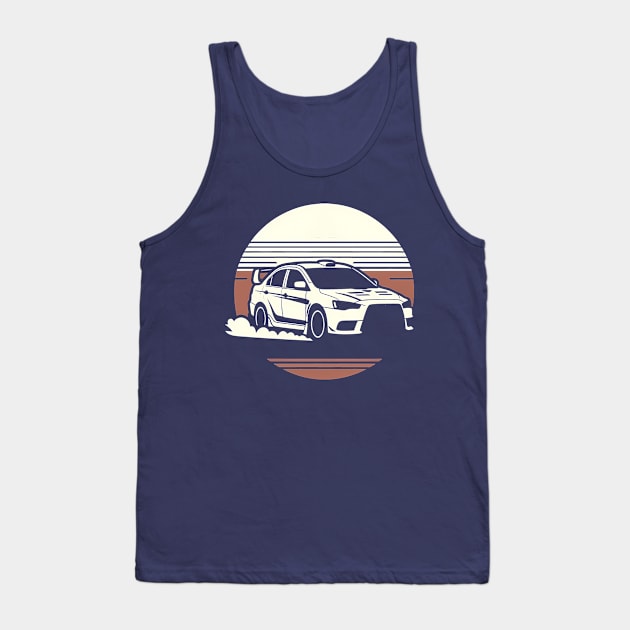 Mitsubishi Lancer Evo Rally Car Tank Top by TaevasDesign